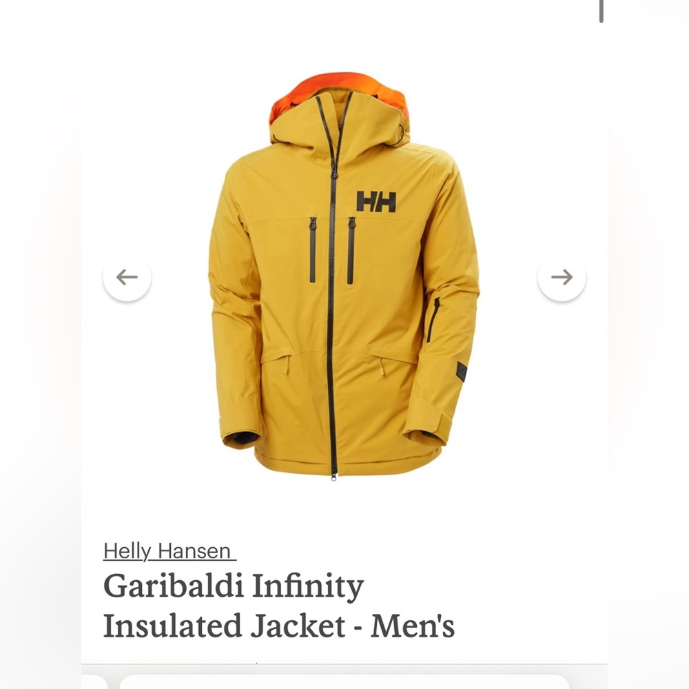 Men’s Helly Hansen Garibaldi Infinity Jackets- size Small